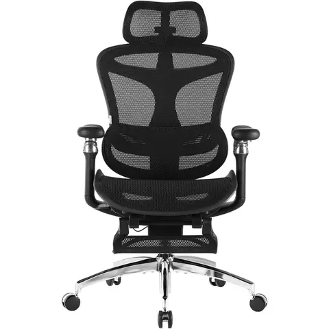 SIHOO Doro C300 Pro Ergonomic Office Chair with Ultra-Soft 6D Armrests, Dynamic Lumbar Support, Seat Depth Adjustment and Adjustable Backrest Desk Chair for Home Office with Pedal (Black)