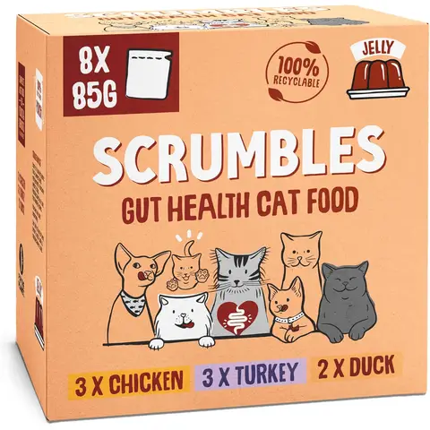 Scrumbles Wet Cat Food Jelly Selection Pouches 8x85g
