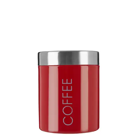 Maison by Premier Moderne rote Emaille-Kaffeedose, Küchenvorratsdose mit robustem Design, Vorratsdose mit schickem Design und Emaille-Oberfläche