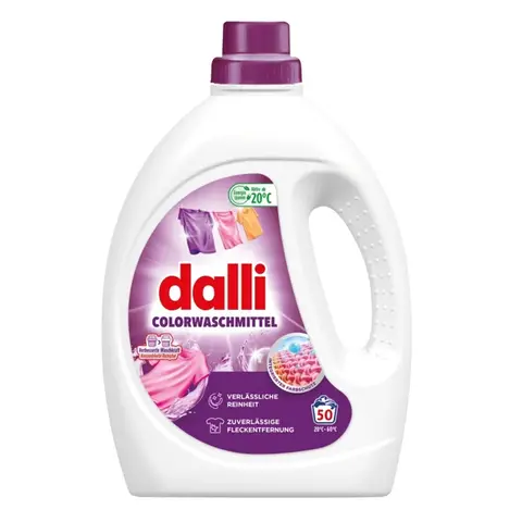 dalli Colorwaschmittel, Flüssigwaschmittel – 2,25 Liter - Flasche, 50 Waschladungen