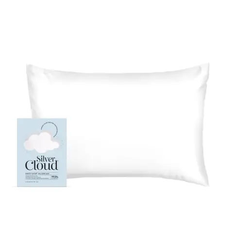 Silver Cloud Satin Silver Ion Infused Pillowcase White