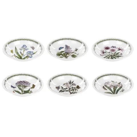 Portmeirion Botanic Garden Set Of 6 Pasta Bowls- Assorted Designs