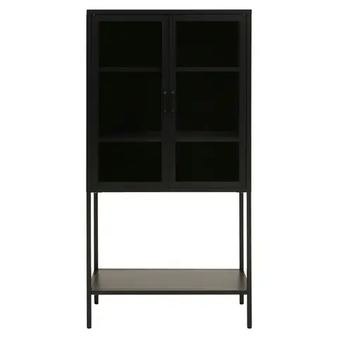 Interiors by Premier Display Cabinet Acier Metal Black Tall
