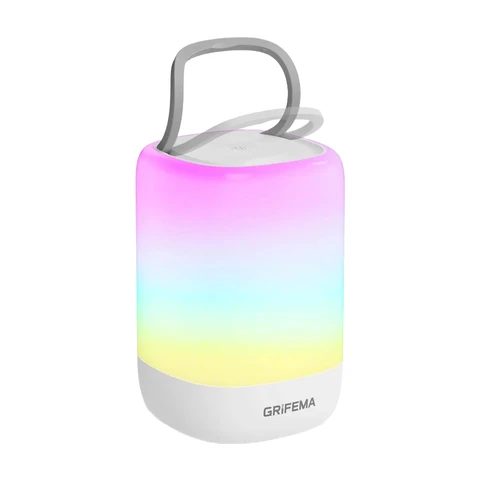 Grifema Wiederaufladbares Nachtlicht, LED Touch Nachttischlampe, RGB Farbwechsel, Dimmbare Nachttischlampe mit 15H Akku, USB-C Aufladung, Timer, Tragbar für Schlafzimmer, Kinderzimmer, Camping,