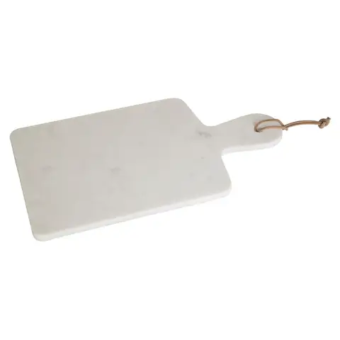 Maison by Premier Kindia Curved Handle Marble Paddle Board, Elegant Natural Marble Serving Board with Polished Finish