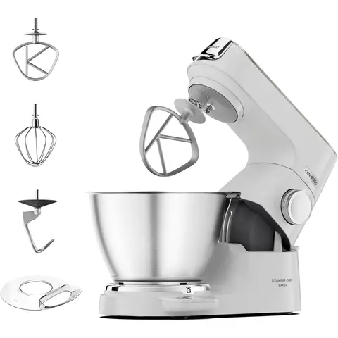 Kenwood Chef Baker Stand Mixer, White, KVC65.001WH