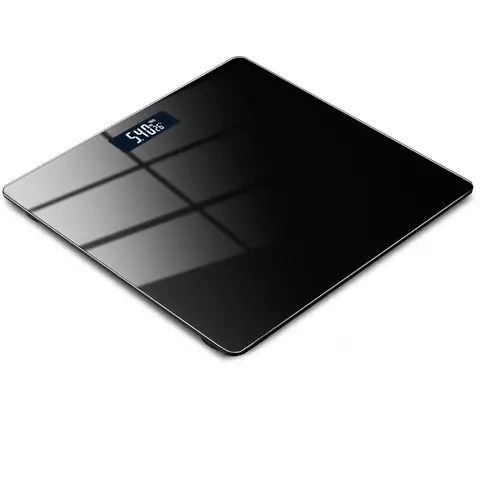 Sparoma AD-26 Black Digital Bathroom Scale – Battery Powered (2×AAA,Batteries Not Included), 180kg/400lb Capacity, 0.05kg Precision, 4mm Tempered Glass, LCD Display, for Bathroom, Bedroom & Home Use