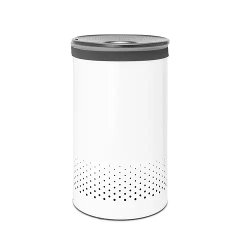 Brabantia Laundry Bin, 60L, Plastic Lid - Prime White