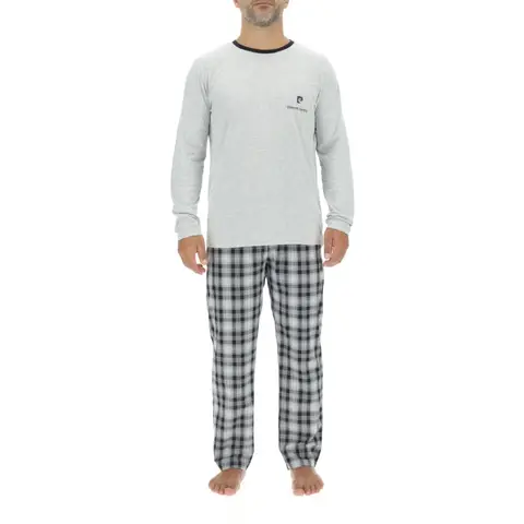 PIERRE CARDIN Pyjama pour homme ENL noir/gris chiné - Taille XL