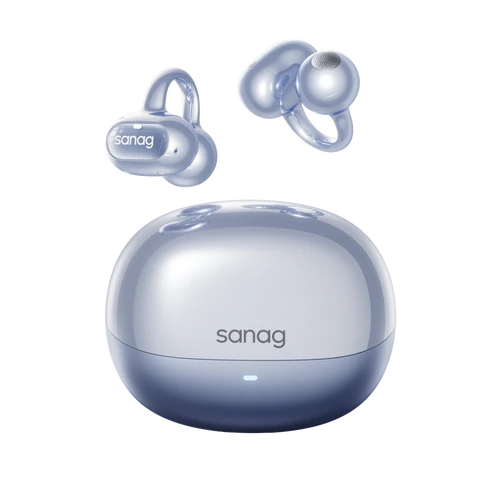 Sanag S8S Ultra Ear Clip Bluetooth Headphones Bone Conduction Concept Open-Back Hanging Ear AI Sports Headphones