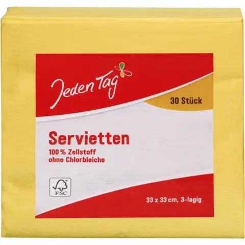 Jeden Tag Servietten 33x33 cm Sonnengelb 3-lagig
