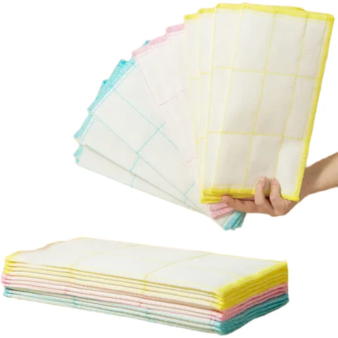 ochama  10 Stück Baumwoll-Reinigungstücher - Geschirrtücher für Ölflecken - Weich und Saugfähig - Fussel-Frei