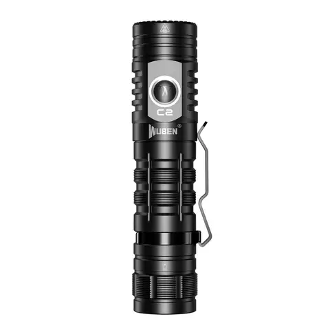 WUBEN C2 Lampe torche LED rechargeable et étanche, 2 000 lumens, 6 500 K - Noir