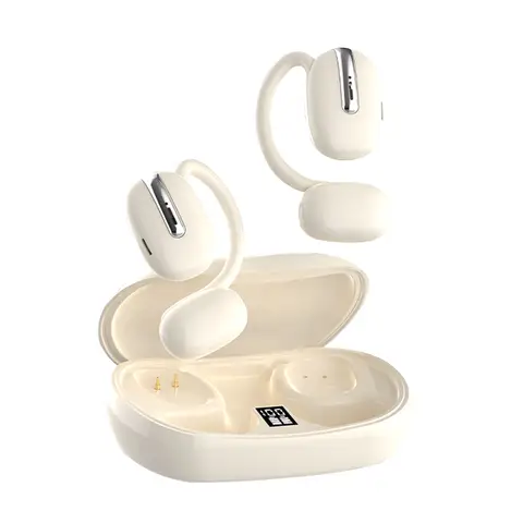 VoxorAI  V90 Beige AI translator headset supports real-time translation in 150 languages and is suitable for study, travel, and business.