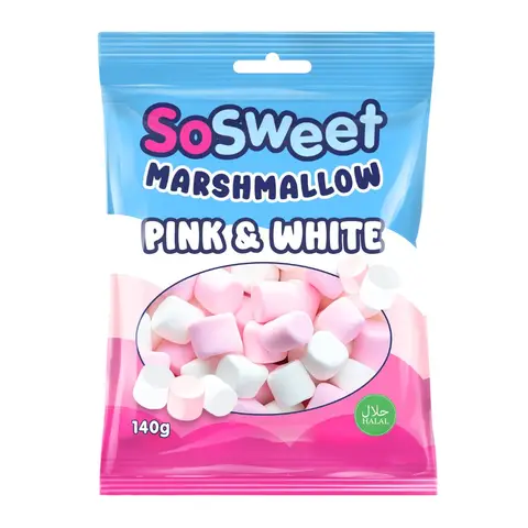 SoSweet Marshmallow Pink & White Bag 140g