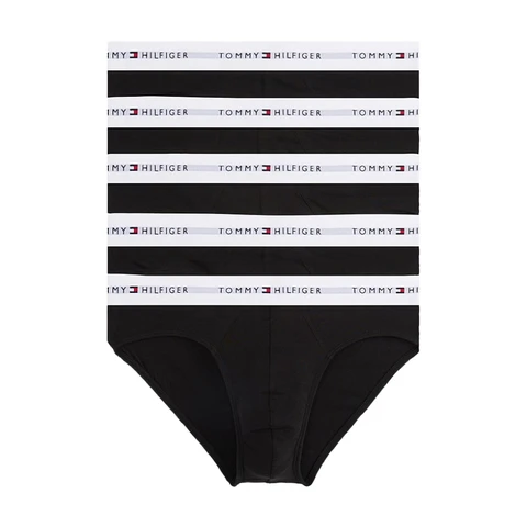 Tommy Hilfiger Signature CTN ESS Herren 5er-Pack Slips Schwarz/Schwarz/Schwarz/Schwarz/Schwarz MD