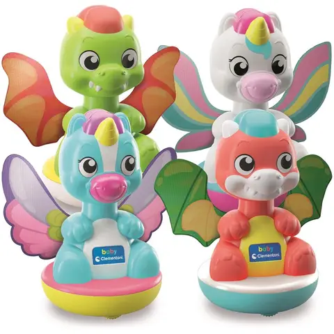 Clementoni Draaitoppen Eenhoorns & Draken Speelgoedset - 18 stuks, multicolor