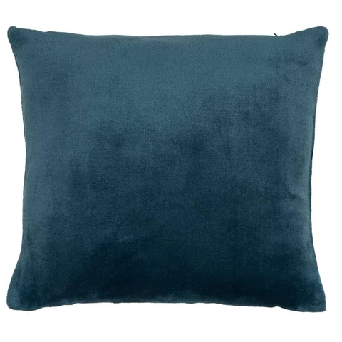 Atmosphera Ollis Coussin uni bleu egéen - 38 x 38 cm