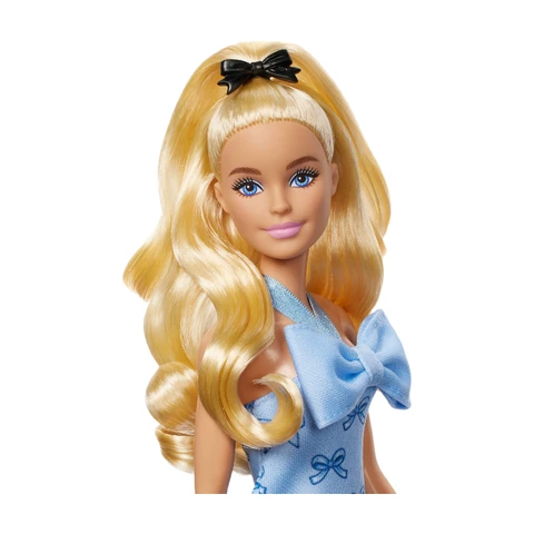 Barbie Fashionistas pop - Babyblauwe jurk, blond haar