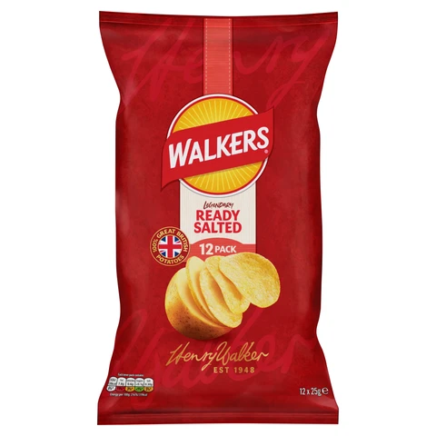 Walkers Ready Salted Crisps 12 x 25g