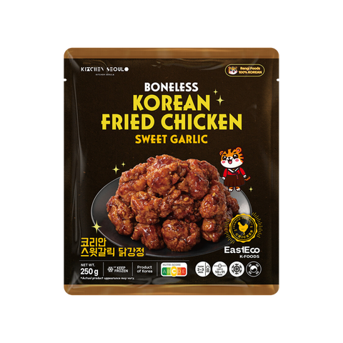 Rengi Koreaanse gefrituurde kip zonder bot - zoete knoflook - 250 g