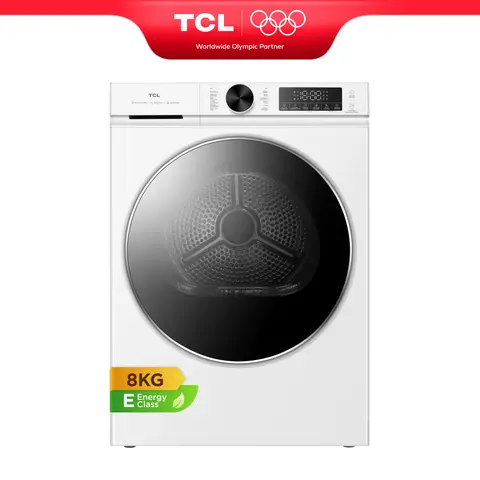 TCL DP4408WE1NL wasdroger, 8 kg, met Eco-heatpomp, 3D Drying™, 3-in-1-filter, warmtecirculatie [Energieklasse E]