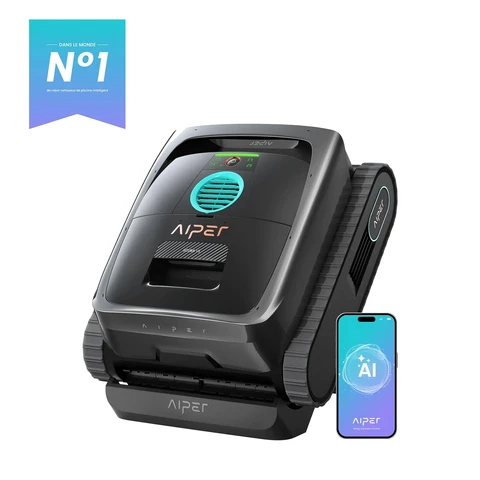 Aiper [Nettoyage par IA] Scuba V3 robot de piscine avec IA (modèle 2026), Nettoyeur de piscine sans fil avec vision par IA et contrôle par application, Nettoie fond, parois et ligne d’eau, Filtre ultra-fin 3 µm, Système à 6 moteurs, Pour piscines jusqu’à 200 m², Puissance d’aspiration élevée et navigation intelligente