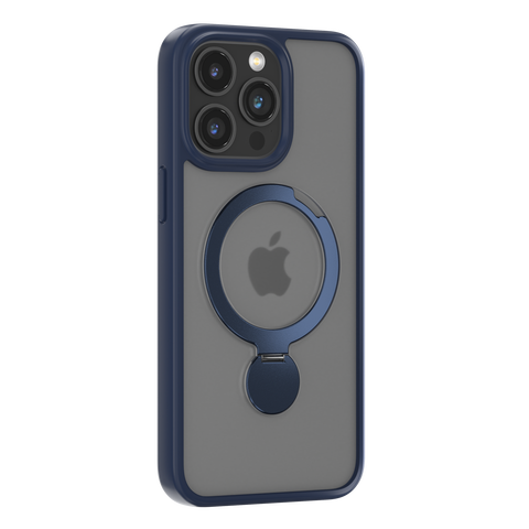 COMMA Joy Shark Magnetic Phone Case With Rotating Bracket - iPhone15 Plus - Blue