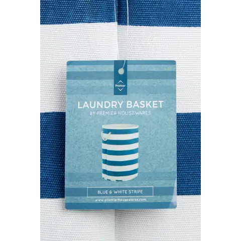 Nautical Blue And White Stripes Laundry Hamper