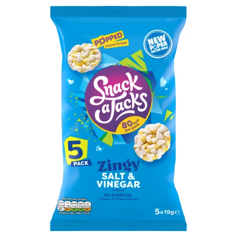Snack A Jacks Crispy Salt & Vinegar 5 X 19G