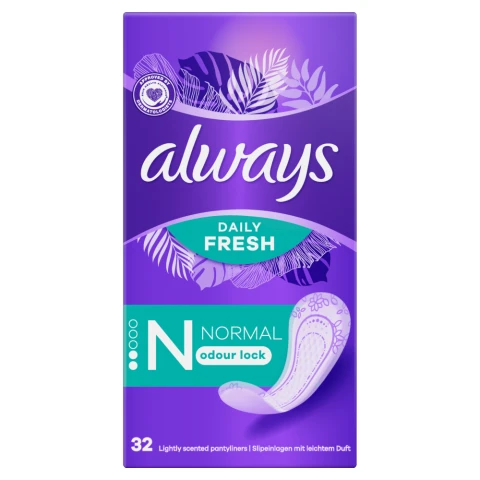 Always Daily Fresh Normal Panty Liners 32 Liners, Odour Lock