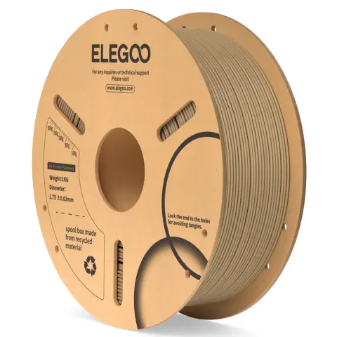 Elegoo PLA Filament 1kg Paper Spool-Wood Color(10 spools/ctn)