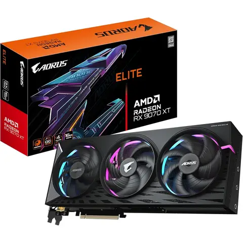 [30 € Rabatt mit Code: GF30] GIGABYTE AORUS Radeon RX 9070 XT Elite 16G Grafikkarte - 16 GB GDDR6, 256 Bit, PCI-E 5.0, 3100 MHz Kerzfrequenz, 2 x DisplayPort, 2 x HDMI, GV-R9070XTAORUS E-16GD