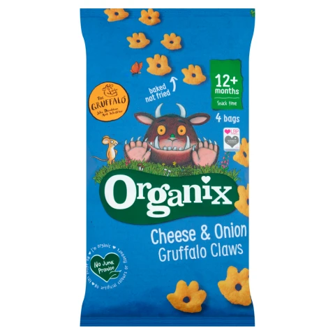 Organix Cheese & Onion Gruffalo Claws 12+ Months - 4 x 15g