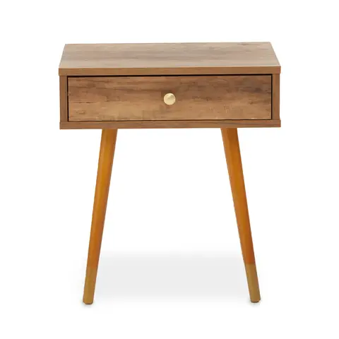 Interiors by Premier Bedside Table Frida 1 Drawer Light Walnut