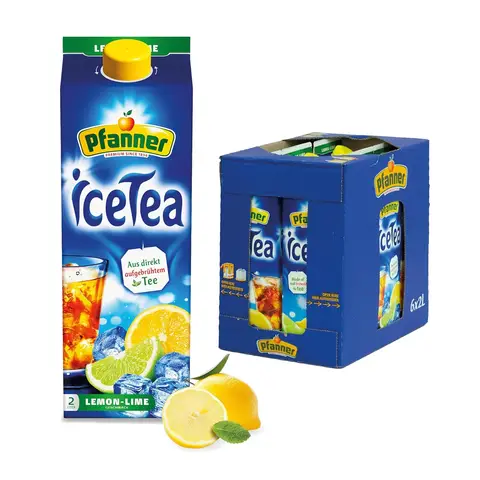 PFANNER Eistee Limette und Zitrone 6x2L TetraPak