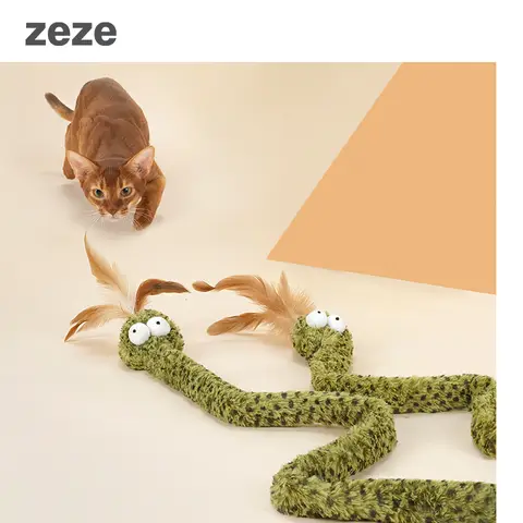 ZEZE Canne à pêche de jeu à sifflement pour chats