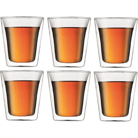 Bodum Canteen Dubbelwandige Glazen Set - 0,1 L, 6 stuks