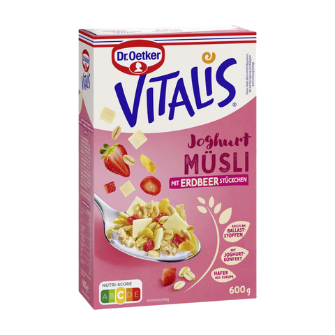 Dr. Oetker Vitalis Yogurt Muesli with Strawberry Pieces 600 g