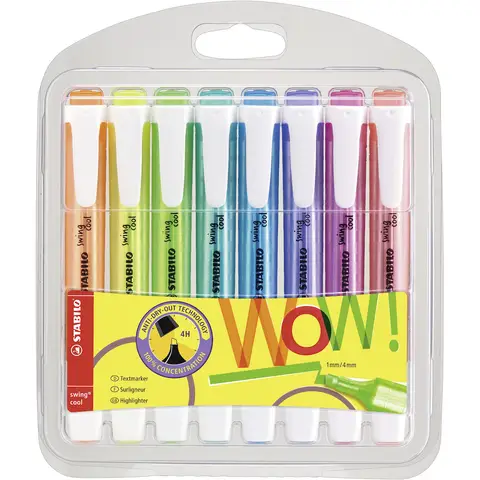 STABILO Swing Cool - Highlighter - Pack of 8 - Assorted Colours