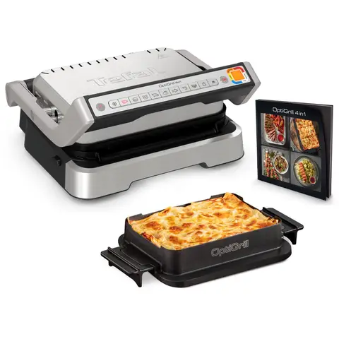 Tefal OptiGrill 4-in-1 GC774D intelligente grill voor complete maaltijden rvs