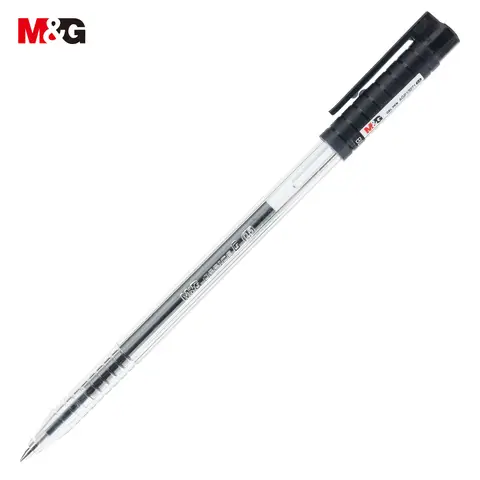 M&G Office G Gel Pens, 50 Pack Black Ink Gel Pens, 0.5 mm Fine Point, Quick Dry, Smooth Writing Gel Ink Pens with Soft Anti-Slip Grip and Cap for Office and School