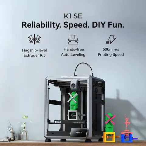 Creality K1 SE 3D Printer 600mm/s, Auto Leveling, Direct Extruder, Tri-Metal Nozzle, 250 x 220 x 220 mm