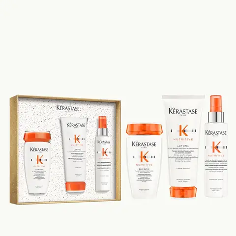 Kerastase Nutritive Set (Bain Satin, 250 ml; Lait Vital, 200 ml; Lotion Thermique Sublimatrice, 150 ml)