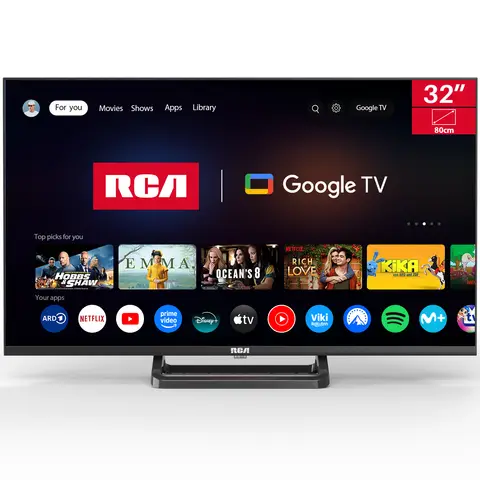 RCA SRG32HQ1C Smart TV 32 Inch (80 cm) Google TV HD with Triple Tuner, Wi-Fi, Prime Video, Netflix, Google Play Store, DAZN, Disney+ [Model 2025]