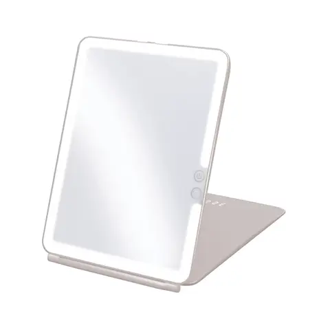 SENSSE LED Glow Up Mirror – Adjustable LED Lighting, Touch Control, Free-Standing Design – White/Warm Grey SNMI05