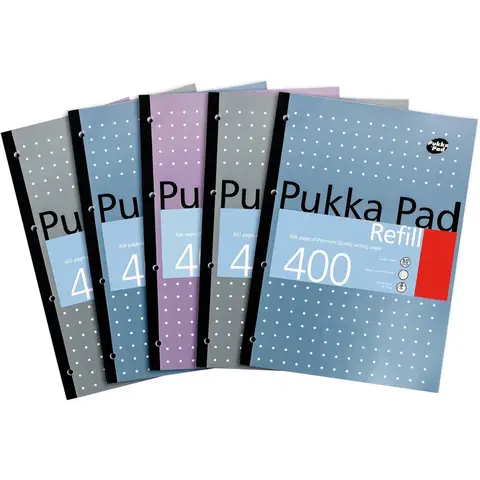 Pukka Pad A4 Metallic 400 Page Refill Pad, Pack of 5