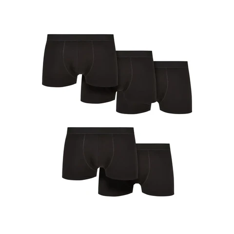 Urban Classics Solid Bio-Baumwoll-Boxershorts 5er-Pack Unterwäsche - Schwarz+Schwarz+Schwarz+Schwarz+Schwarz 3XL