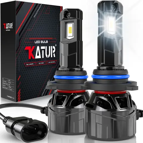 KATUR HB4 LED Headlight Bulb 120W 30000LM, 9006 LED Bulb 6000K Xenon White Plug and Play 1:1 Mini Size High Efficiency Cooling System 9006 HB4 Headlight Bulbs, Pack of 2