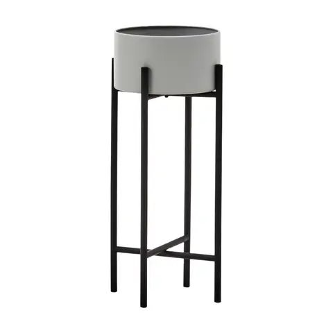 Premier Housewares Design-Serie große Standkastanie in Grau und Schwarz, robust und langlebig, Outdoor-Blumentopf für künstliche Blumen